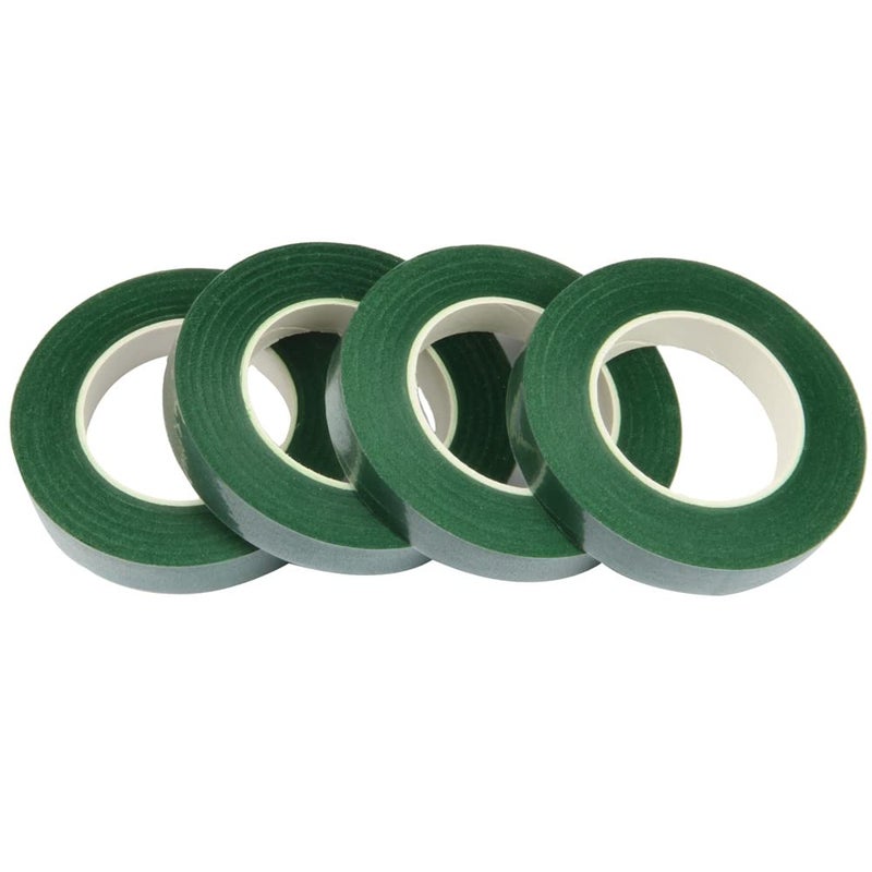 JFFX 4 Rolls Floral Tape 1/2" Wide 30 Yards/Roll Floral Tapes for Bouquet Stem Wrap and Flowers Making Craft Projects (Dark Green) - Image 1